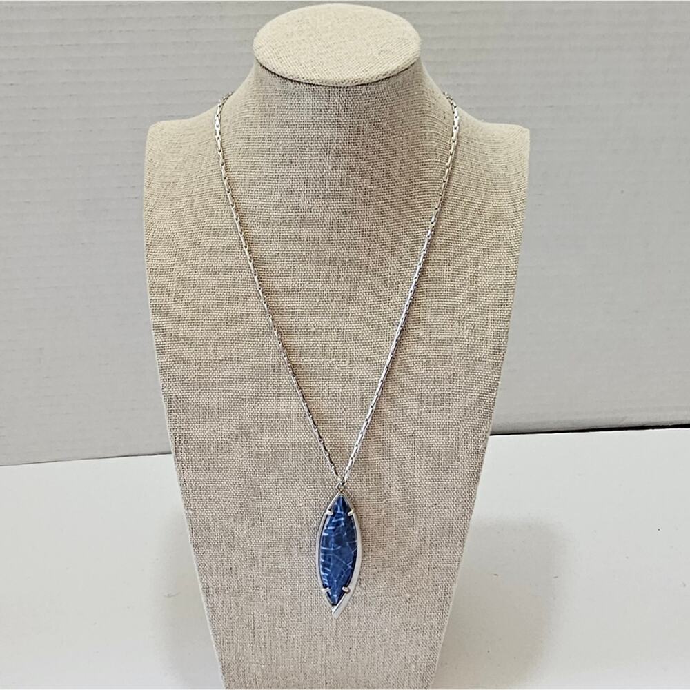 Kendra Scott Milla Blue Lapis? And Silver Plated Adjustable Necklace - Picture 4 of 9